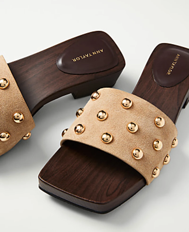Ann Taylor Suede Studded Sandal Women's
