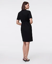 Ann Taylor Ponte Belted Flare Dress 6 Women's