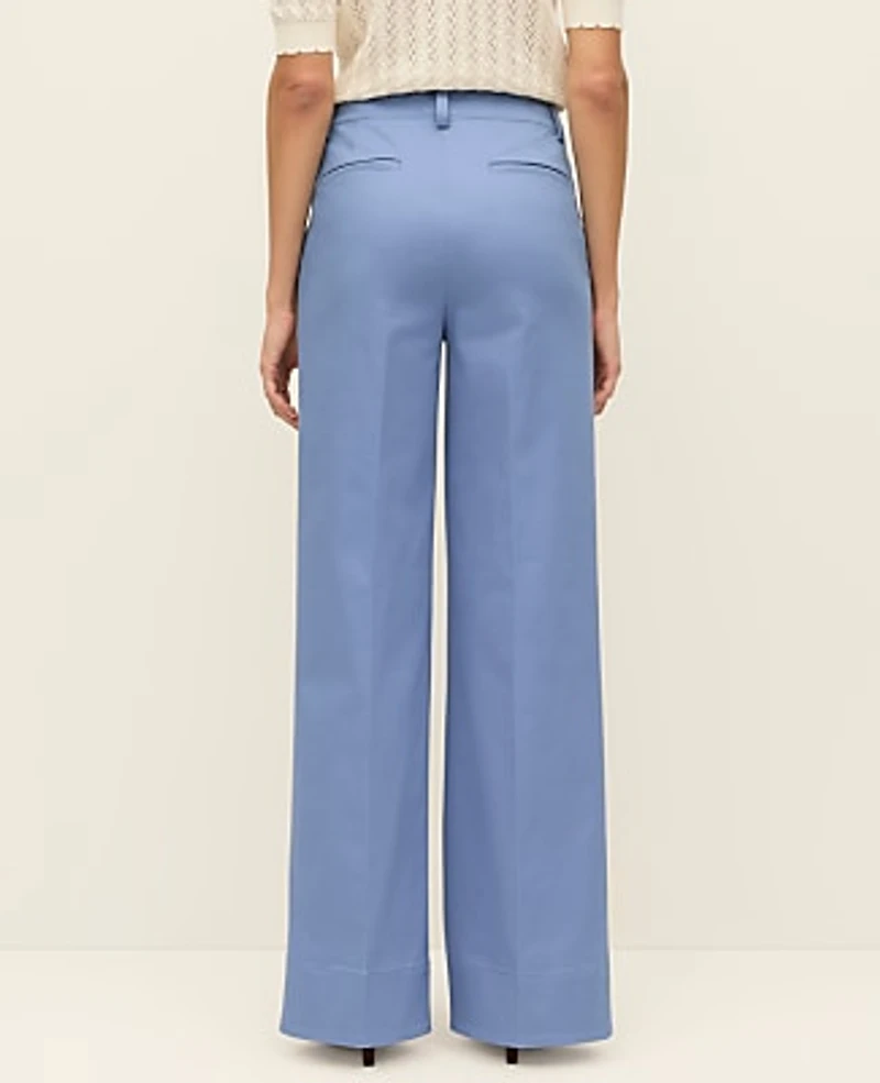 Ann Taylor The Perfect Wide-Leg Pant Size 8 Colony Blue Women's