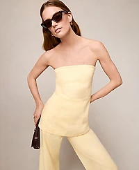 Ann Taylor Strapless Linen Blend Tunic Top Women's