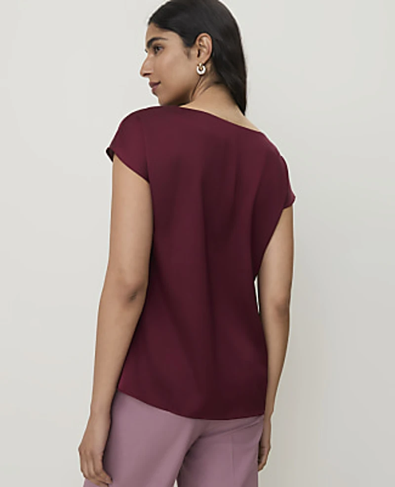 Ann Taylor Petite Satin Cowl Neck Top Women's