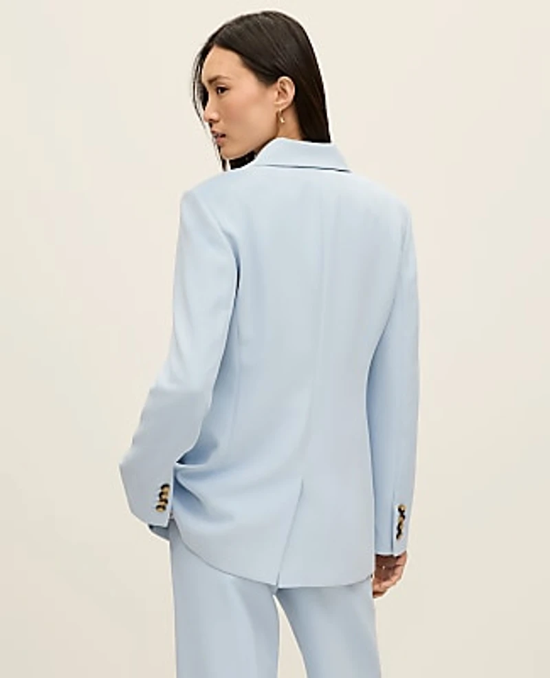 Ann Taylor The Petite Fitted Long Blazer Fluid Crepe Women's