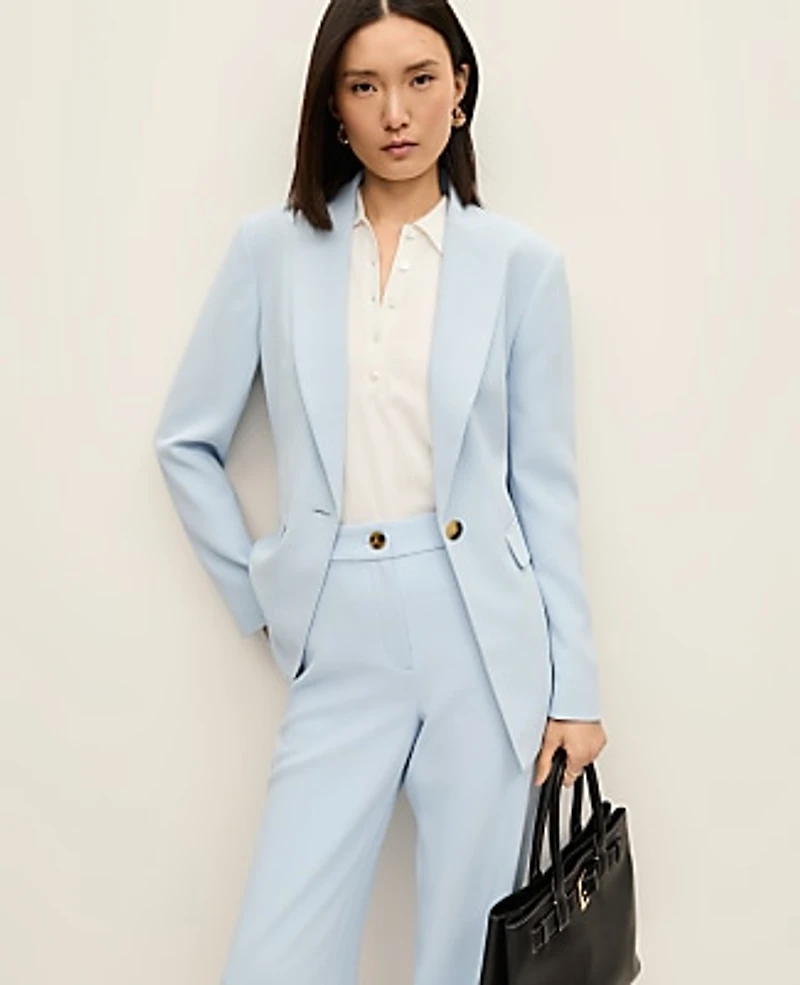 Ann Taylor The Petite Fitted Long Blazer Fluid Crepe Women's
