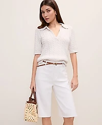 Ann Taylor The Petite Bermuda Short Size 14 White Women's
