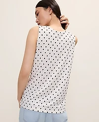 Ann Taylor Polka Dot Tank Top Pale Sandalwood Women's