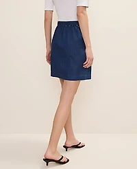 Ann Taylor Petite Weekend Tie Waist Denim Skirt Medium Wash Women's