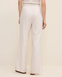 Ann Taylor Weekend Striped Easy Fit Wide-Leg Pant Linen Blend Sail Cloth Women's