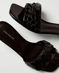 Ann Taylor Patent Paillette Kitten Heel Sandal Pure Chocolate Women's