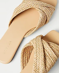 Ann Taylor Weekend Knotted Straw Flat Women's