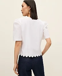 Ann Taylor Petite Tie Front Blouse Size 12 White Women's