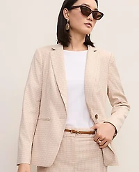 Ann Taylor The Petite Hutton Blazer Houndstooth Neutral Blend Women's