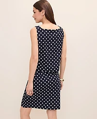 Ann Taylor Polka Dot Tank Top Linen Blend Night Sky Women's