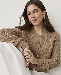 Ann Taylor Pointelle Stitch Cardigan Women's
