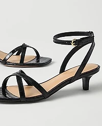 Ann Taylor Croco Crossover Heel Sandal Women's