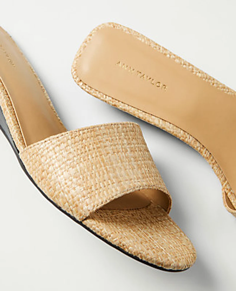 Ann Taylor Straw Wedge Sandal Natural Women's