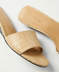 Ann Taylor Straw Wedge Sandal Natural Women's