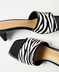 Ann Taylor Haircalf Heel Mule Black Women's