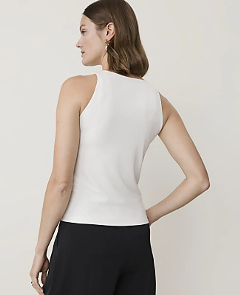 Ann Taylor Petite Hardware Embellished Tank Top Winter White Women's