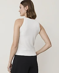 Ann Taylor Petite Hardware Embellished Tank Top Winter White Women's