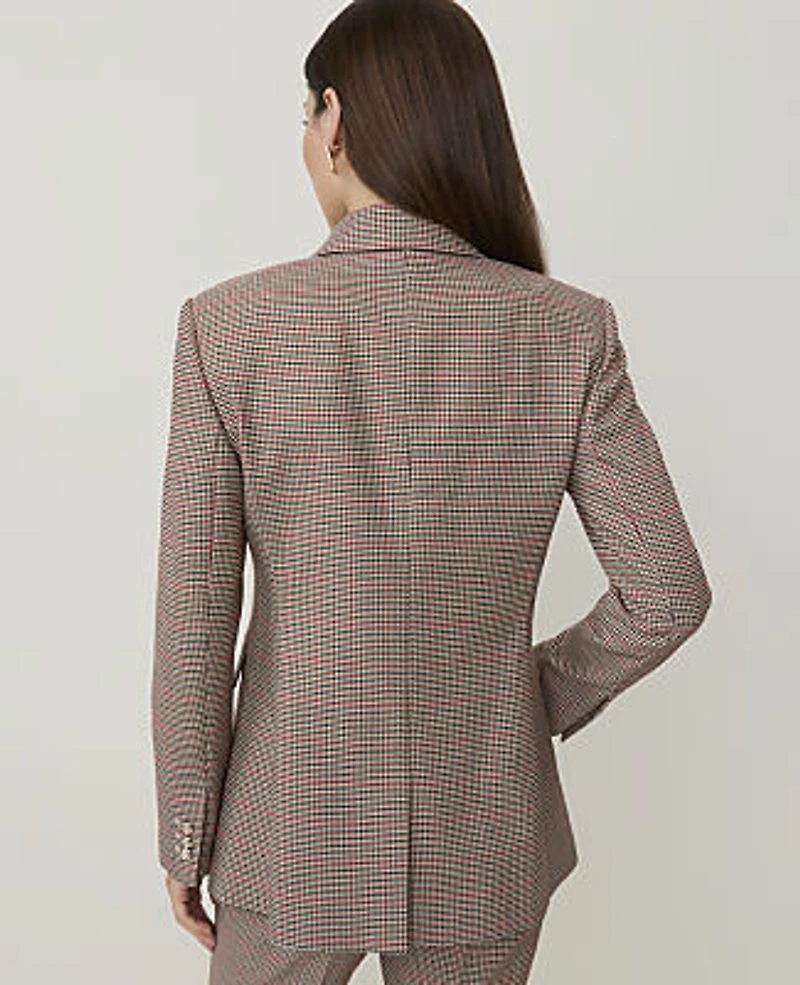 Ann Taylor The Petite Fitted Long Blazer Houndstooth Multi Women's