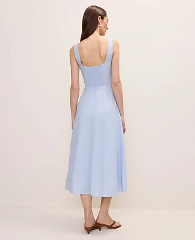 ann taylor light blue dress Ann Taylor Cotton Silk Turquoise Blue Dress, Vintage 90s, Size 4