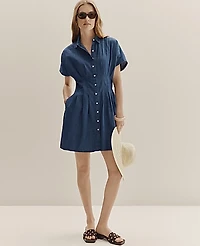 Ann Taylor Weekend Shirtdress Chambray Medium Wash Women's