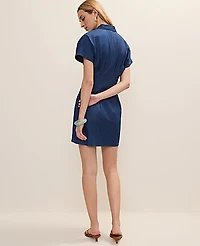 Ann Taylor Petite Weekend Chambray Shirtdress Medium Wash Women's