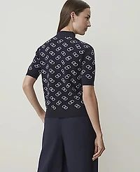 Ann Taylor Petite Geo Print Modern Sweater T-Shirt Night Sky Women's