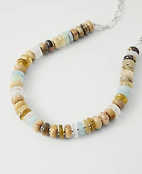 Ann Taylor Mixed Stone Necklace Brown Stone Women's