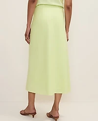 Ann Taylor Bias Midi Slip Skirt Linen Blend Lime Slice Women's