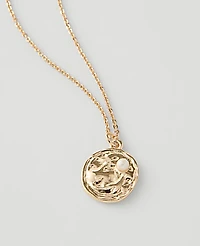 Ann Taylor Textured Pendant Necklace Goldtone Women's