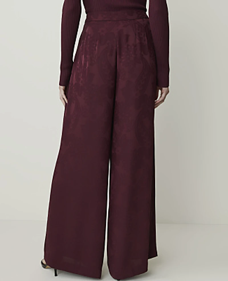 Ann Taylor The Paisley Statement Palazzo Pant Purest Plum Women's