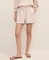 Ann Taylor Petite Weekend Easy Fit Short CloudPlush Muted Taupe Heather Women's