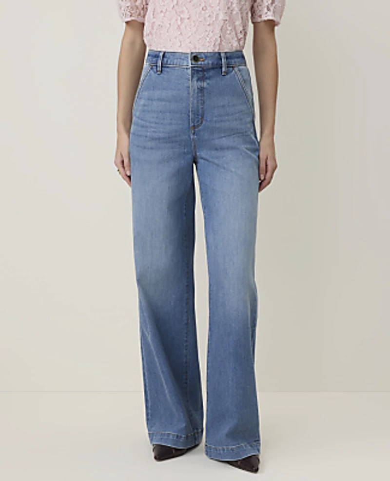 Ann Taylor The Trouser Jean Vintage Light Indigo Wash Women's