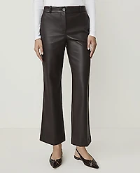 Ann Taylor The Jayne Crop Trouser Faux Leather Pure Chocolate Women's