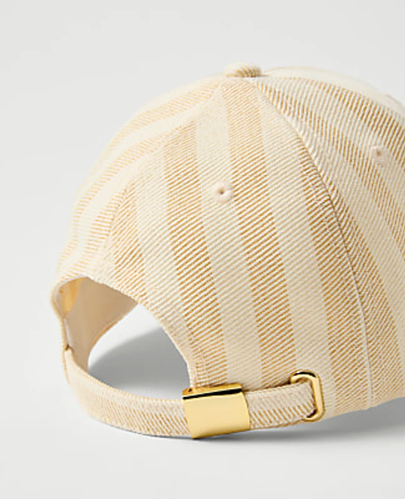 Ann Taylor Weekend Striped Baseball Cap Neutral Women's