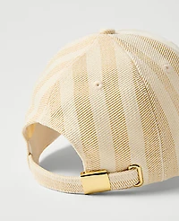 Ann Taylor Weekend Striped Baseball Cap Neutral Women's