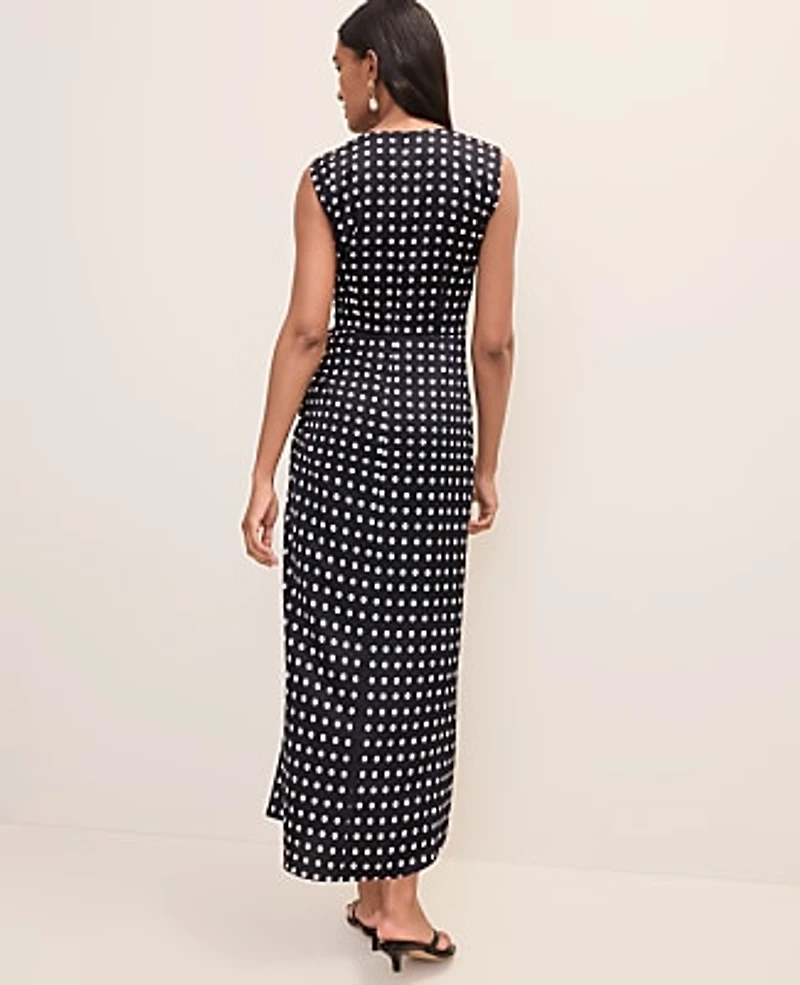 Ann Taylor Petite Polka Dot Maxi Dress Satin Night Sky B Women's