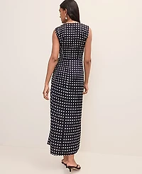 Ann Taylor Petite Polka Dot Maxi Dress Satin Night Sky B Women's