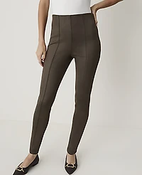Ann Taylor Petite Seamed Side Zip Legging Faux Suede Caper Shadow Women's
