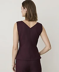 Ann Taylor The Sleeveless V-Neck Top Seasonless Stretch Classic Burgundy Women's