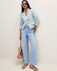 Ann Taylor The Petite Modern Newbury Blazer Tweed Soft Green Multi Women's