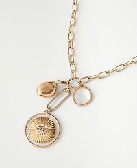 Ann Taylor Charm Necklace Goldtone Women's