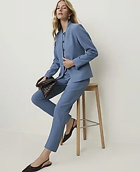Ann Taylor The Petite Cutaway Blazer Fluid Crepe Cool Dusk Women's