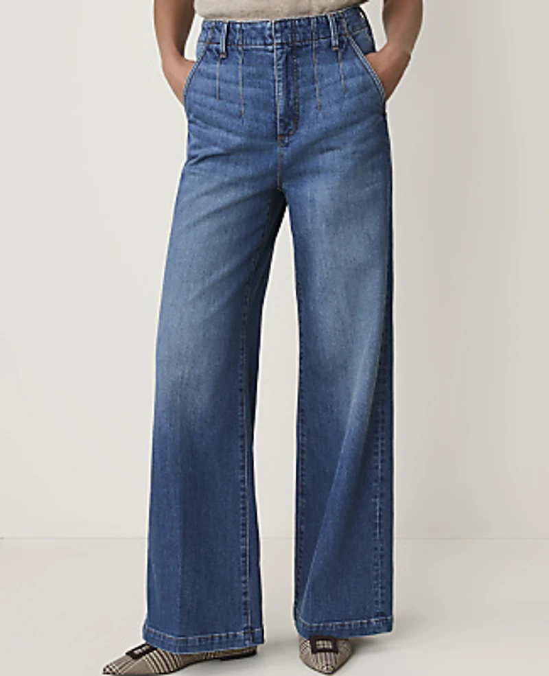 Ann Taylor The Petite Trouser Jean Luxe Medium Wash Women's