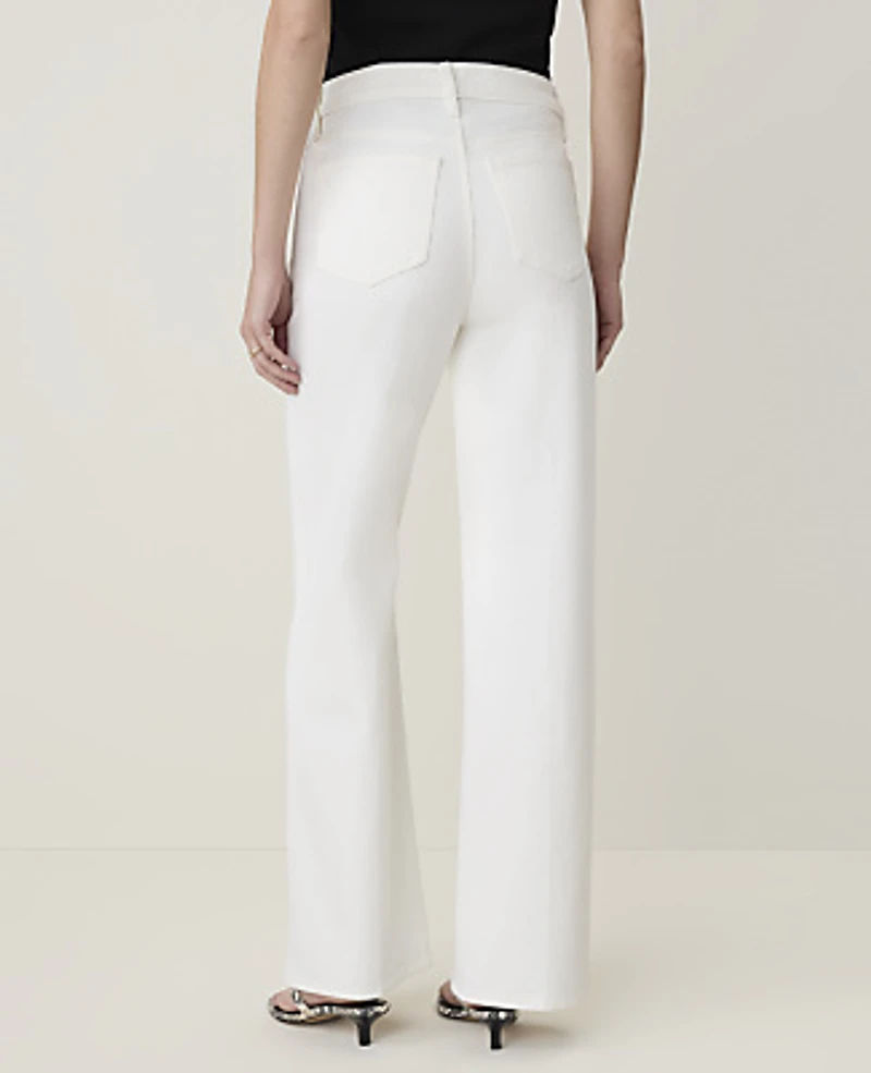 Ann Taylor Petite Weekend Wide-Leg Jean Ivory Women's