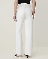 Ann Taylor Petite Weekend Wide-Leg Jean Ivory Women's