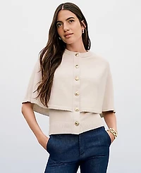 Ann Taylor Short Sleeve Capelet Cardigan Women's