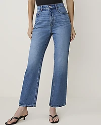 Ann Taylor The Petite Straight Jean Classic Mid Wash Women's