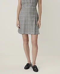 Ann Taylor Petite Plaid Pleated Skirt Blue Women's